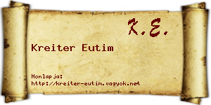 Kreiter Eutim névjegykártya
